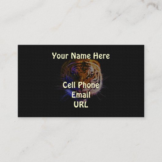 スナーリングベンガルタイガー大きな猫ワイルドライフアート 名刺 (正面)