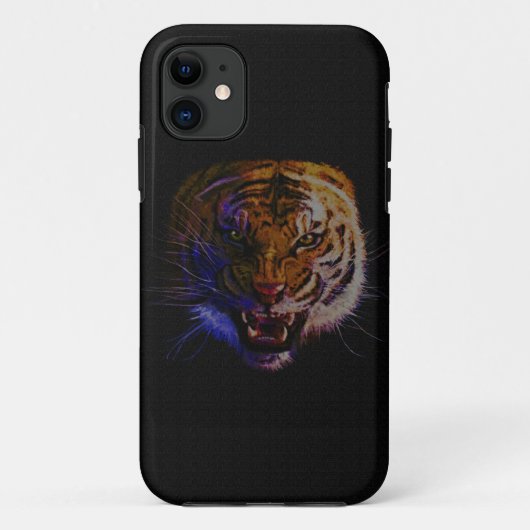 スナーリングベンガルタイガー大きな猫ワイルドライフアート Case-Mate iPhoneケース (裏面)