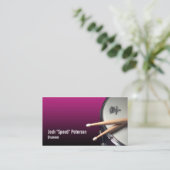 スナーレドラムパープルドラマーミュージシャン名刺 名刺 (スタンド正面)