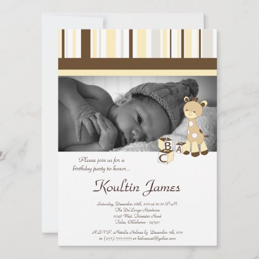 スニッカードゥードルキレーフイエロー誕生日招待状 招待状 (正面)