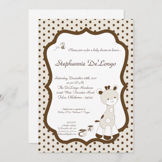 スニッカードゥードルキレーフベビーシャワー招待状 招待状 (正面/裏面)
