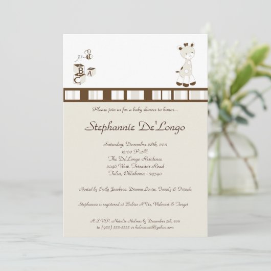 スニッカードゥードルキレーフベビーシャワー招待状 招待状 (スタンド正面)
