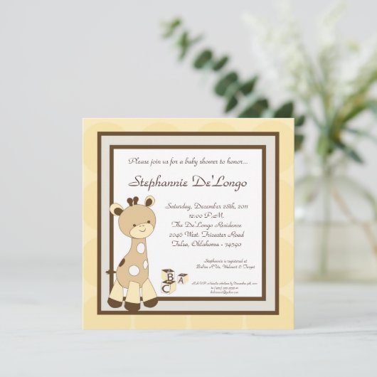 スニッカードゥードルギラフベビーシャワー招待状 招待状 (スタンド正面)