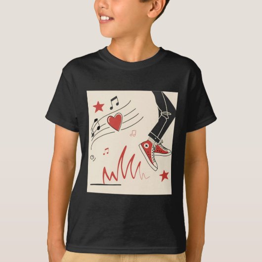 スニッカー音楽カラフル表現デジタルアートイリュウ Tシャツ (正面)