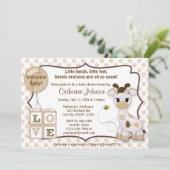 スニッカー・ドゥードル・キリン　ベイビーシャワーの招待状 招待状 (スタンド正面)