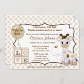 スニッカー・ドゥードル・キリン　ベイビーシャワーの招待状 招待状 (正面/裏面)