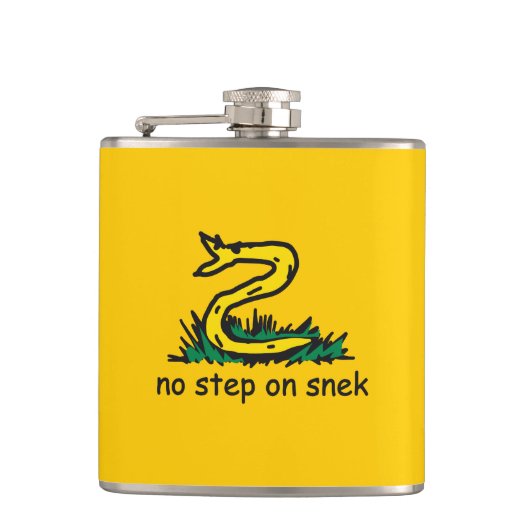 スニックミームGadsden parody SnekRight フラスク (正面)