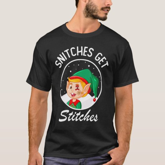 スニッチGetステッチ小妖精や小人オンシェルフキッズ Tシャツ (正面)