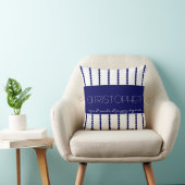 スニップとカタツムリ&...ネービー/ホワストライプイト（名前付き） クッション (椅子)