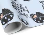 スニップスとカタツムリ黒と青の赤ちゃんシャワー ラッピングペーパー (ロールコーナー)