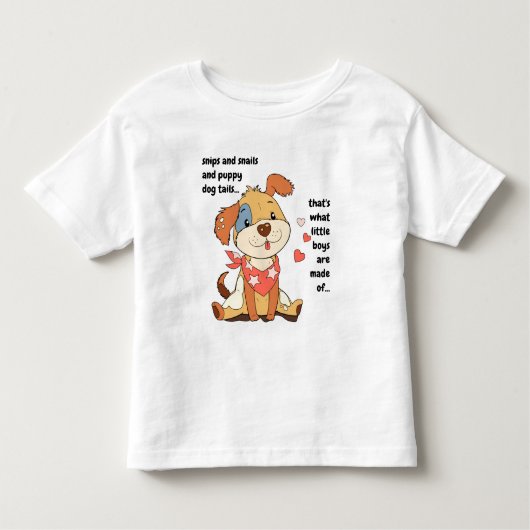 スニップスとカタツムリ…可愛いバンダナの子犬 トドラーTシャツ (正面)