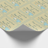 スニップスカタツムリと子犬の尾ベビー服ライン ラッピングペーパー (角)