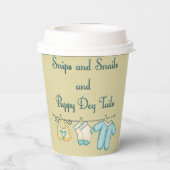 スニップスカタツムリと子犬の尾ベビー服ライン 紙コップ (裏面)