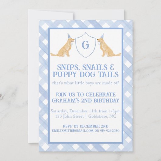 スニップスカタツムリと子犬の尾招待状 招待状 (正面)