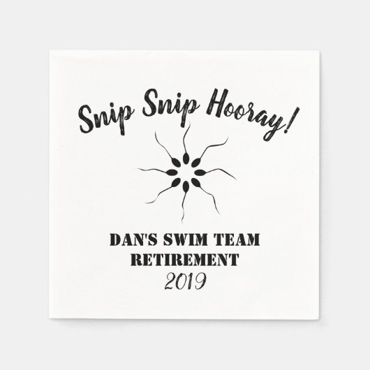 スニップスニップホレイスイムチーム引退 | 血管切除術 スタンダードカクテルナプキン (正面)