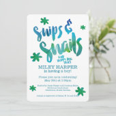 スニップス アンド スネイルズ 水彩 ベビーシャワー 招待状 (スタンド正面)