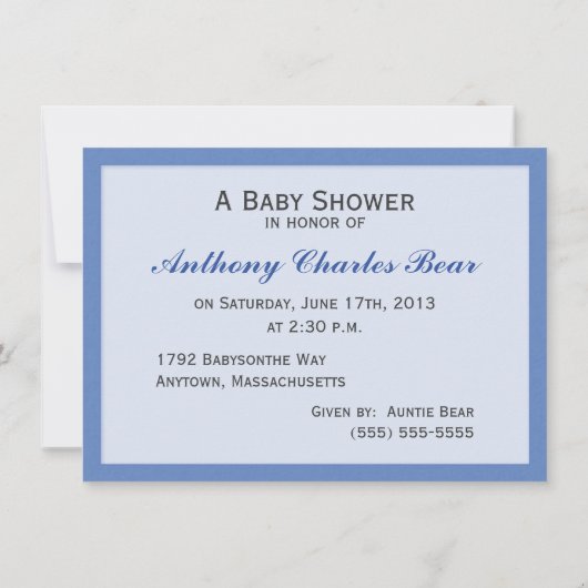 スニップス&カタツムリ男の赤ちゃんブルーシャワー招待状 招待状 (裏面)