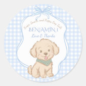 スニップス、カタツムリ、子犬の尻尾のビンテージパーティー ラウンドシール (正面)