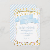 スニップス&カタツムルブルー&金ゴールドパーティーサンキューカード サンキューカード (正面/裏面)