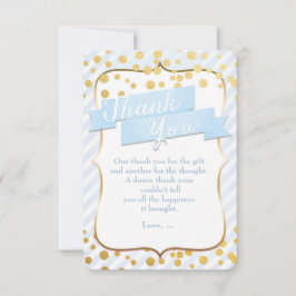 スニップス&カタツムルブルー&金ゴールドパーティーサンキューカード サンキューカード