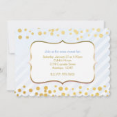 スニップス & スネイルズ ブルー & ゴールド パーティー フォト 招待状 (裏面)