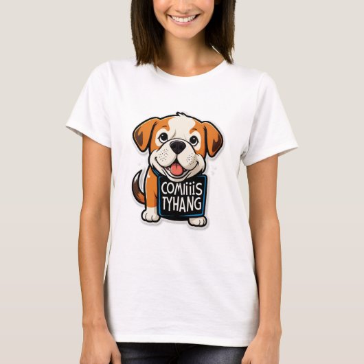 スニフが起こる – おもしろい犬漫画Tシャツ Tシャツ (正面)