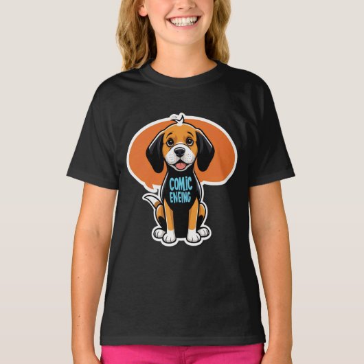 スニフが起こる – おもしろい犬漫画Tシャツ Tシャツ (正面)