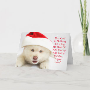 スニャーキーとバーキーのファジー子犬のクリスマスカード シーズンカード