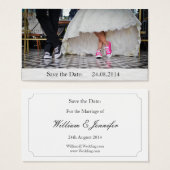 スニーカーおもしろいは日付のビジネス結婚カードを保存 (正面&裏面)