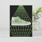 スニーカーおもしろいカエル野生の動物愛好家ギフトユニーク 案内状 (スタンド正面)