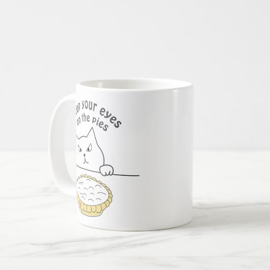 スニーカーおもしろいキャットアフタークリームパイイラストレーション コーヒーマグカップ (正面左)