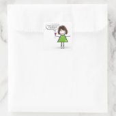 スニーカーでパーティーの女の子をスティック スクエアシール (バッグ)