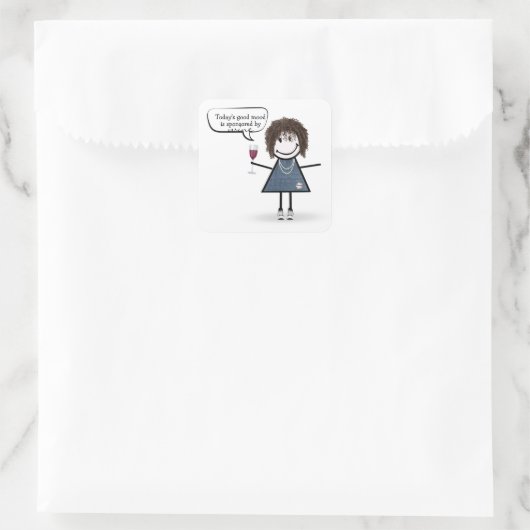 スニーカーでパーティーの女の子をワインで縛る スクエアシール (バッグ)