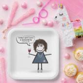 スニーカーでパーティーの女の子をワインで縛る ペーパープレート (パーティー)