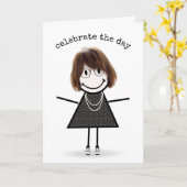 スニーカーでフィギュアの女の子 カード (黄色い花)