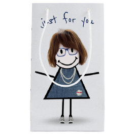 スニーカーでフィギュアの女の子 スモールペーパーバッグ