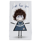 スニーカーでフィギュアの女の子 スモールペーパーバッグ (正面)