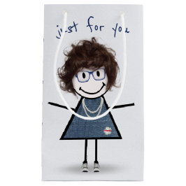 スニーカーでフィギュアの女の子 スモールペーパーバッグ