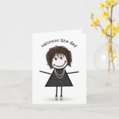 スニーカーでフィギュア女の子 カード (黄色い花)