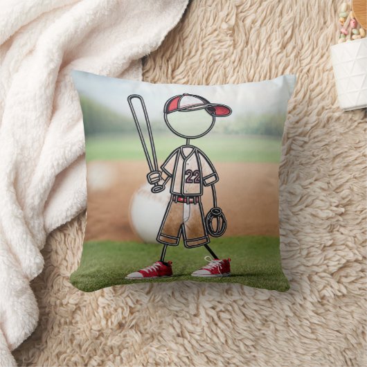 スニーカーでフィギュア野球選手を突き刺す クッション (ブランケット)