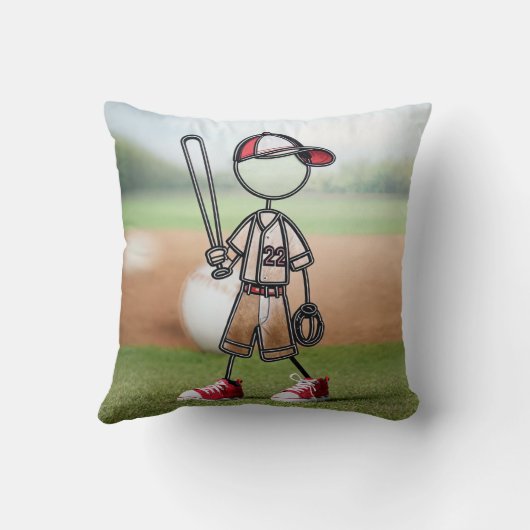 スニーカーでフィギュア野球選手を突き刺す クッション (裏面)