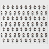 スニーカーで女の子を白にステッキ ラッピングペーパー (フラット)