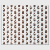 スニーカーで女の子を白にステッキ ラッピングペーパー (フラット)