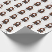 スニーカーで女の子を白にステッキ ラッピングペーパー (角)