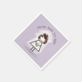 スニーカーで花嫁スティック女の子デイジーブーケ スタンダードカクテルナプキン (角)