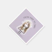 スニーカーで花嫁スティック女の子デイジーブーケ スタンダードカクテルナプキン (角)