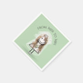 スニーカーで花嫁スティック女の子デイジーブーケ スタンダードカクテルナプキン (角)