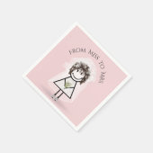 スニーカーで花嫁スティック女の子デイジーブーケ スタンダードカクテルナプキン (角)