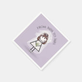 スニーカーで花嫁スティック女の子デイジーブーケ スタンダードカクテルナプキン (角)