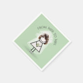 スニーカーで花嫁スティック女の子デイジーブーケ スタンダードカクテルナプキン (角)